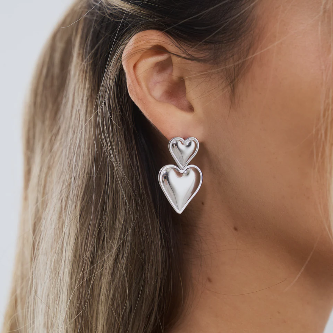 Double Heart Ohrringe