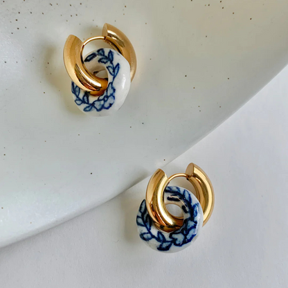 Ceramic Donut Hoop Ohrringe