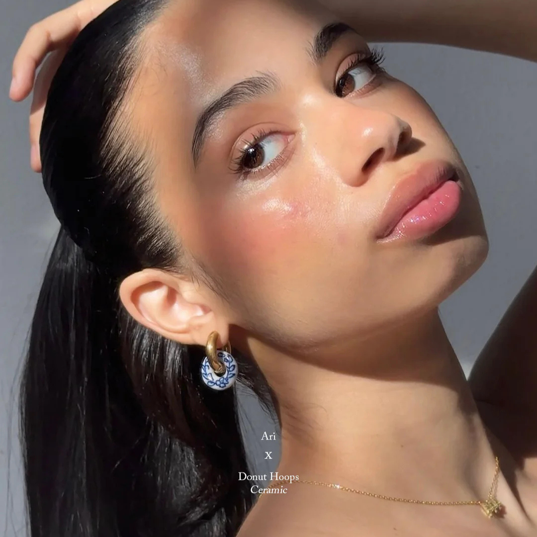 Ceramic Donut Hoop Ohrringe