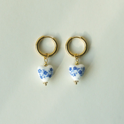 Ceramic Heart Hoop Ohrringe