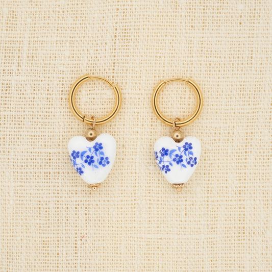 Ceramic Heart Hoop Ohrringe