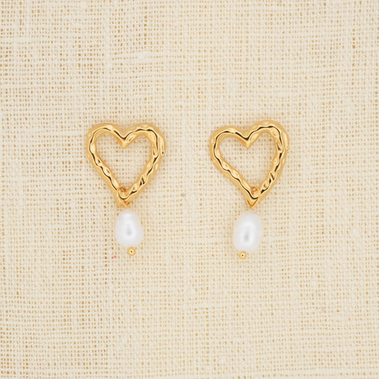 Herz Perlen Ohrringe